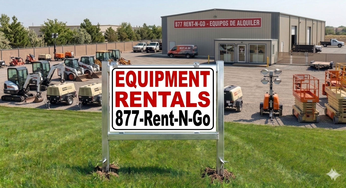 Lawn contractor with branded number